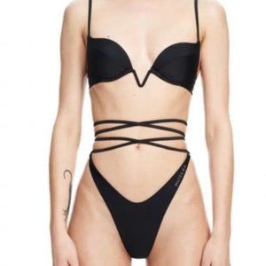 Mugler x H&M Padded Bikini Top Black Size 6 M